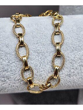 Vintage Textured Linked Chain Bracelet